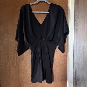 Asos Cutout Black Romper with V-Neck
